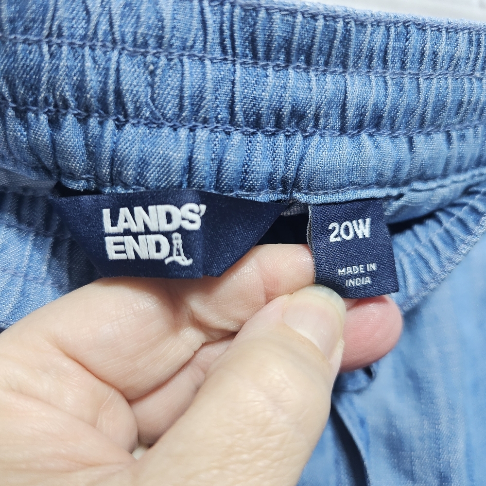 NWOT Lands End Women's High Rise TENCEL Fiber Drapey Wide Leg Pants Size 20W. - Picture 7 of 11